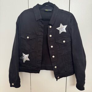Black denim star jacket